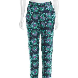 Oscar de la Renta Printed Silk Pants